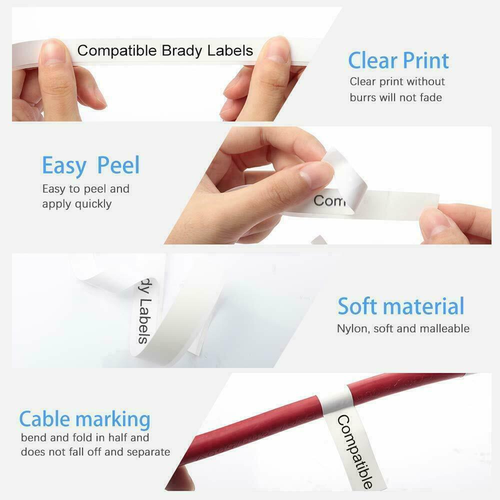 10 Compatible Brady BMP21-PLUS M21-500-499 Nylon Cloth Label Tape Cartridge 1/2"