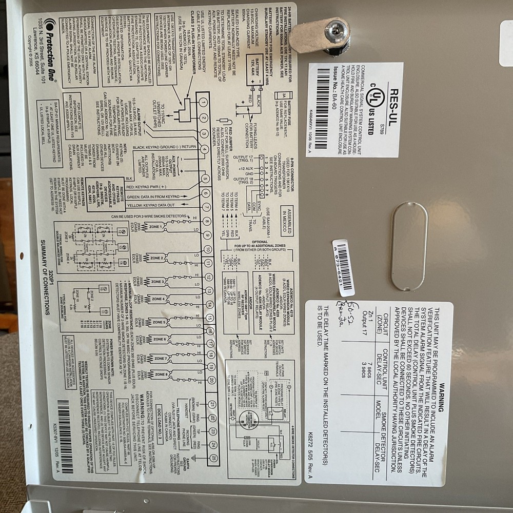 Protection One 320P1 Plus Series Security Control Panel, Siren, Transmitter, Etc