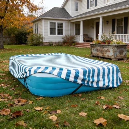 Rectangular Pool Cover,Waterproof Cover for 90" L x 60" W Inflatable Pool, 7'