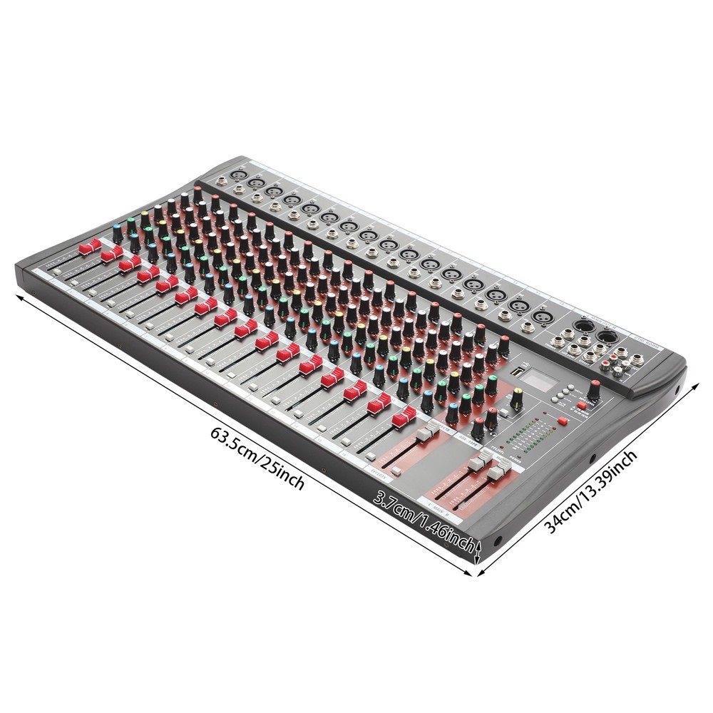 16 Channel Studio Audio Mixer USB Digital Sound Mixing Console Board Bluetooth