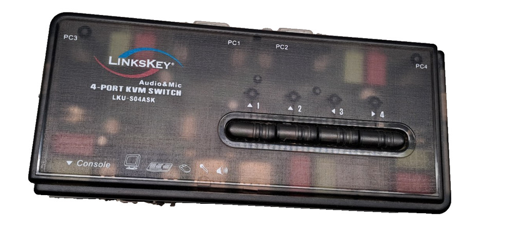 LINKSKEY 4-PORT SLIM PLAMTOP KVM SWITCH LKU-S04ASK