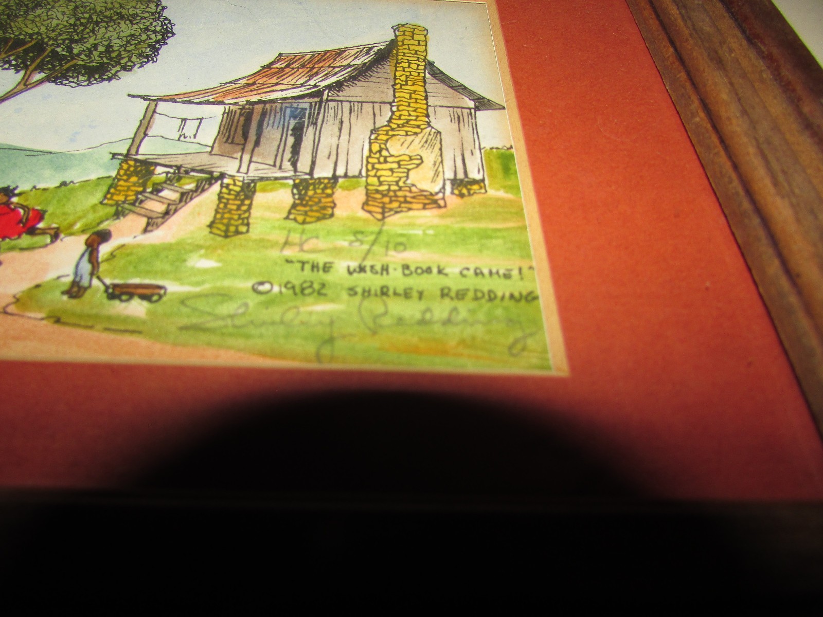 Watercolor Hand Colored Print Shirley Redding Signed 8 Of 10 Black Americana