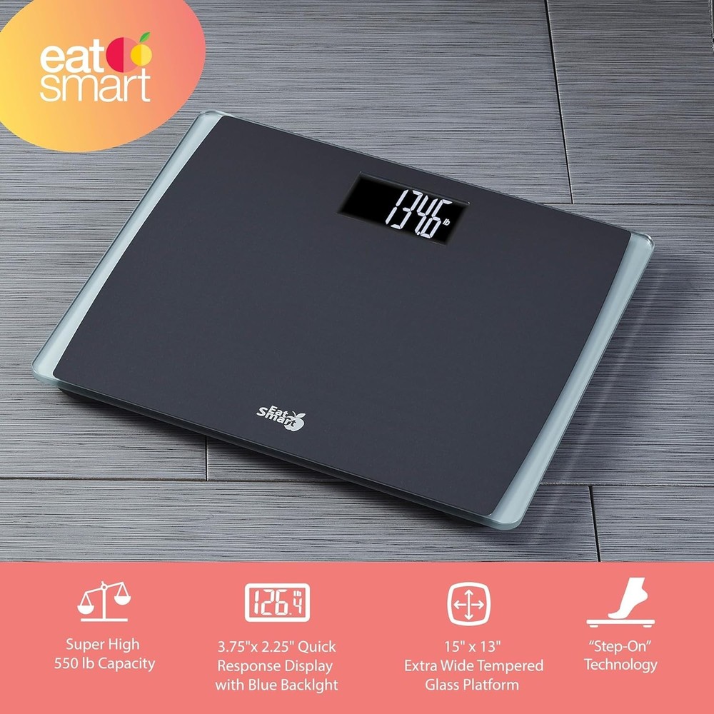 Precision Digital Bathroom Scale for Body Weight – Extra-Wide Platform, High-Vis