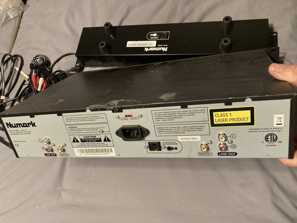 Numark CDN25 Professional Dual CD Player W/ Controller Power cord Untested