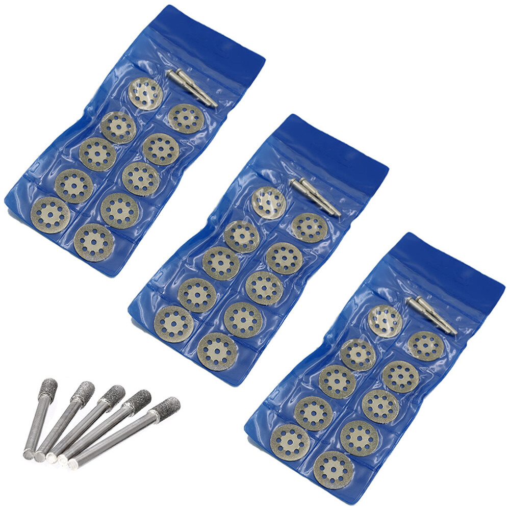 30pc Diamond Cutting Wheels + 5pc Bur Bits - For Dremel Rotary Tool - 35pc Set!
