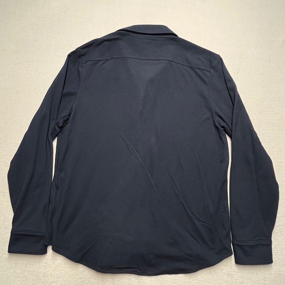 New Everlane Button Up Shirt Large Long Sle Performance Stretch Navy Blue Work