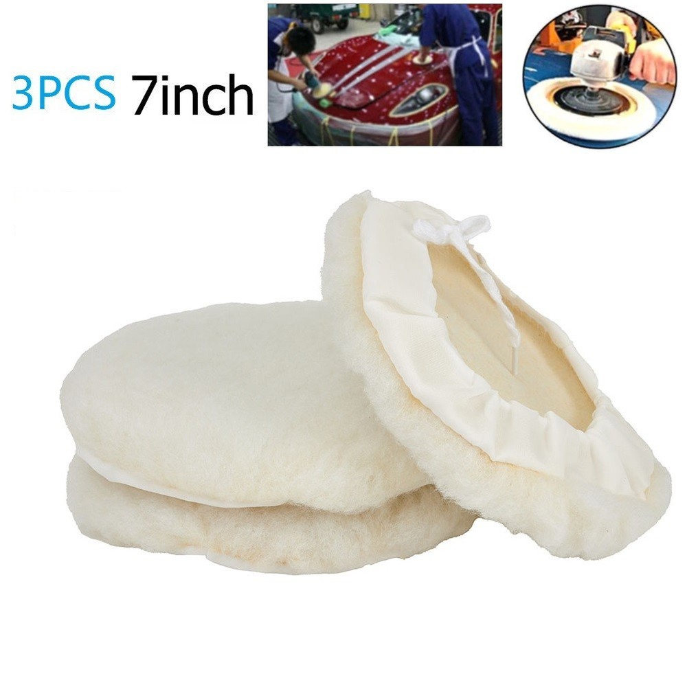 3 Pcs Buffing Pads 7inch Bonnet Buffer Buffing Car Lambs Pad High Quality