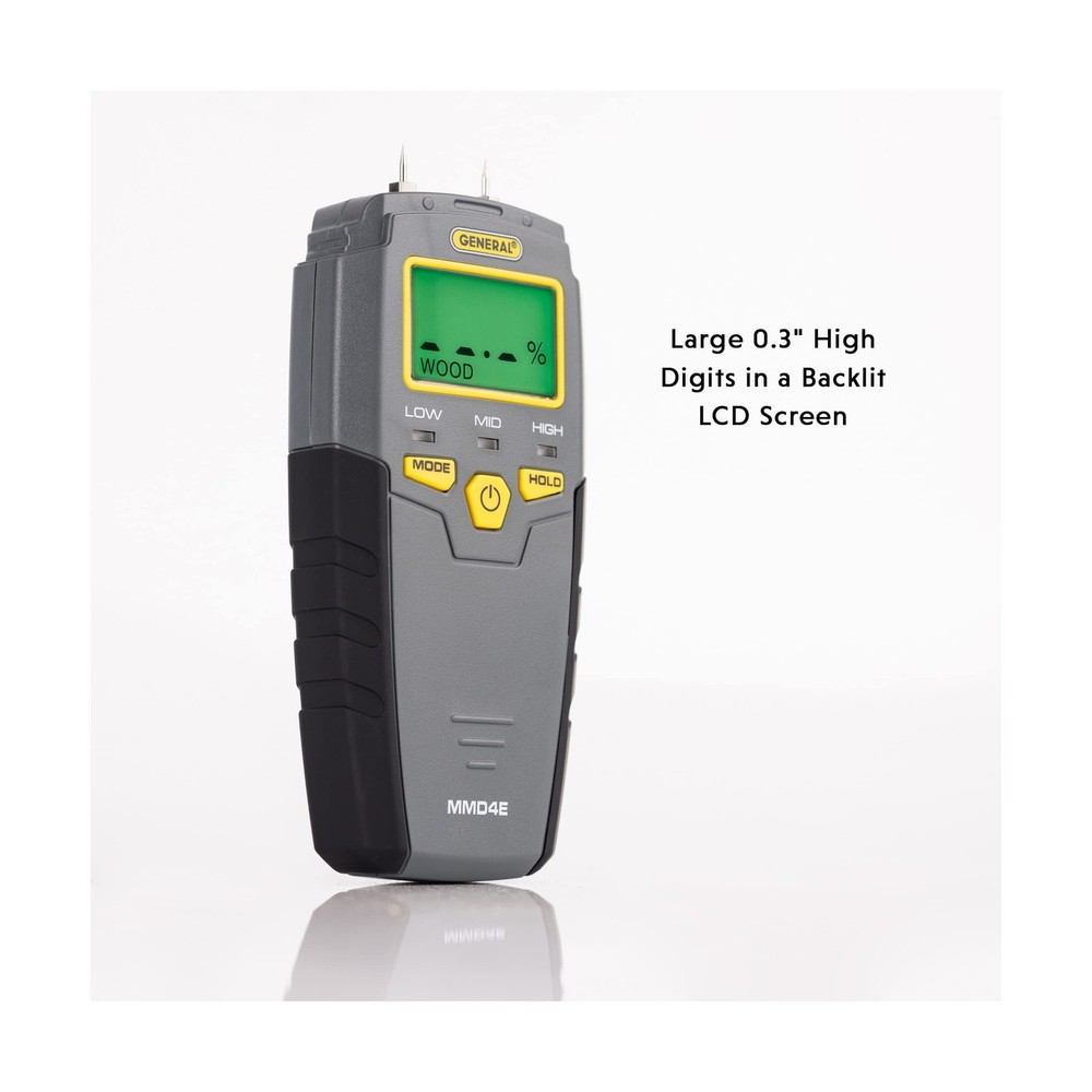 General Tools MMD4E Digital Moisture Meter, Water Leak Detector, Moisture Tes...