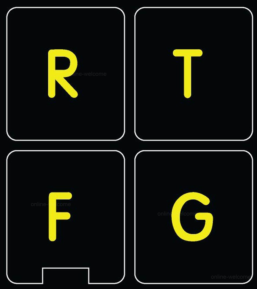 Mac English US Fluorescent sticker round font