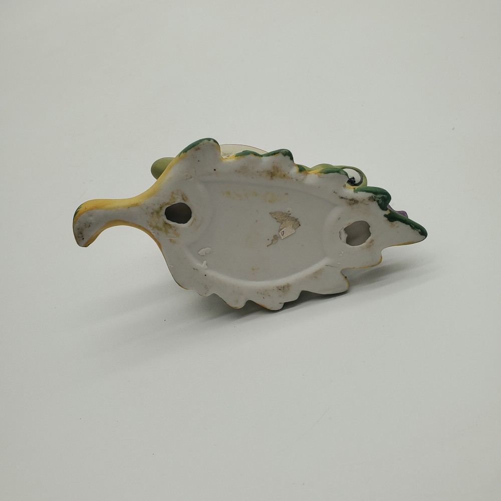 Ceramic Turtle with Butterfly on Leaf Figurine