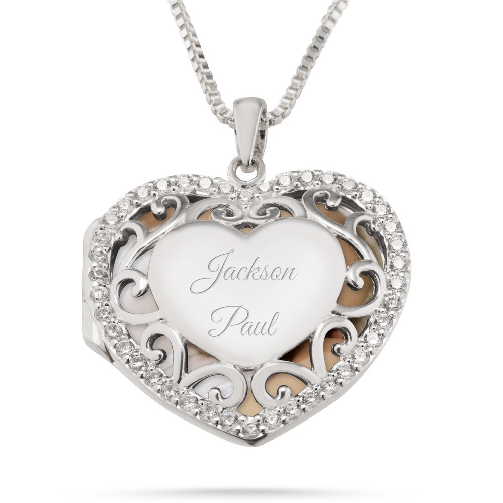 Things Remembered Scroll Locket Necklace