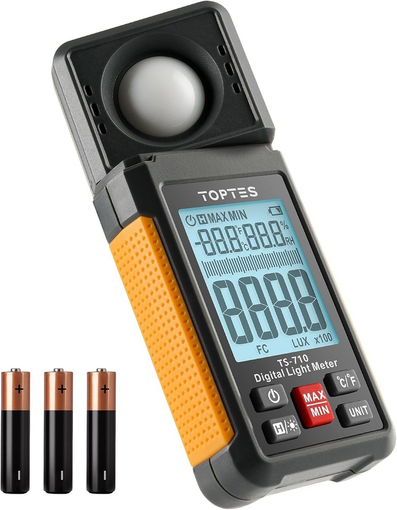 Multifunctional Light Meter: Lux and Foot Candles Meter with Backlit Display