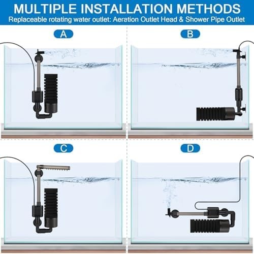 hygger USB Single Sponge Filter, Small Aquarium Filter with Adjustable Hangin