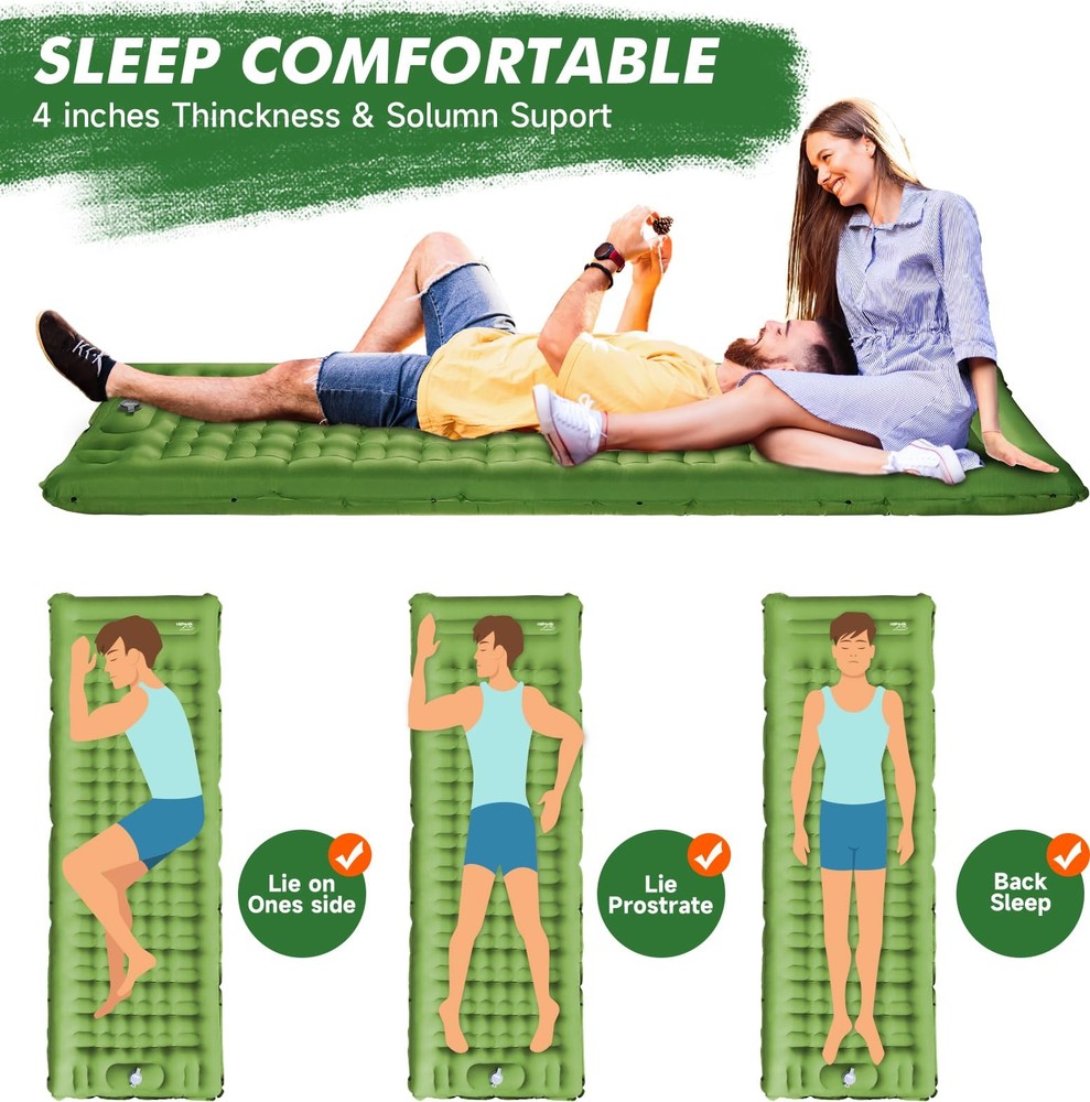Sleeping Pad for Camping- Ultralight Inflatable Sleeping Mat with Built-in Fo...