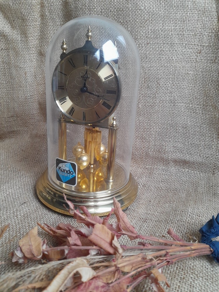 vintage Kundo Quartz Clock Germany Gold Colour