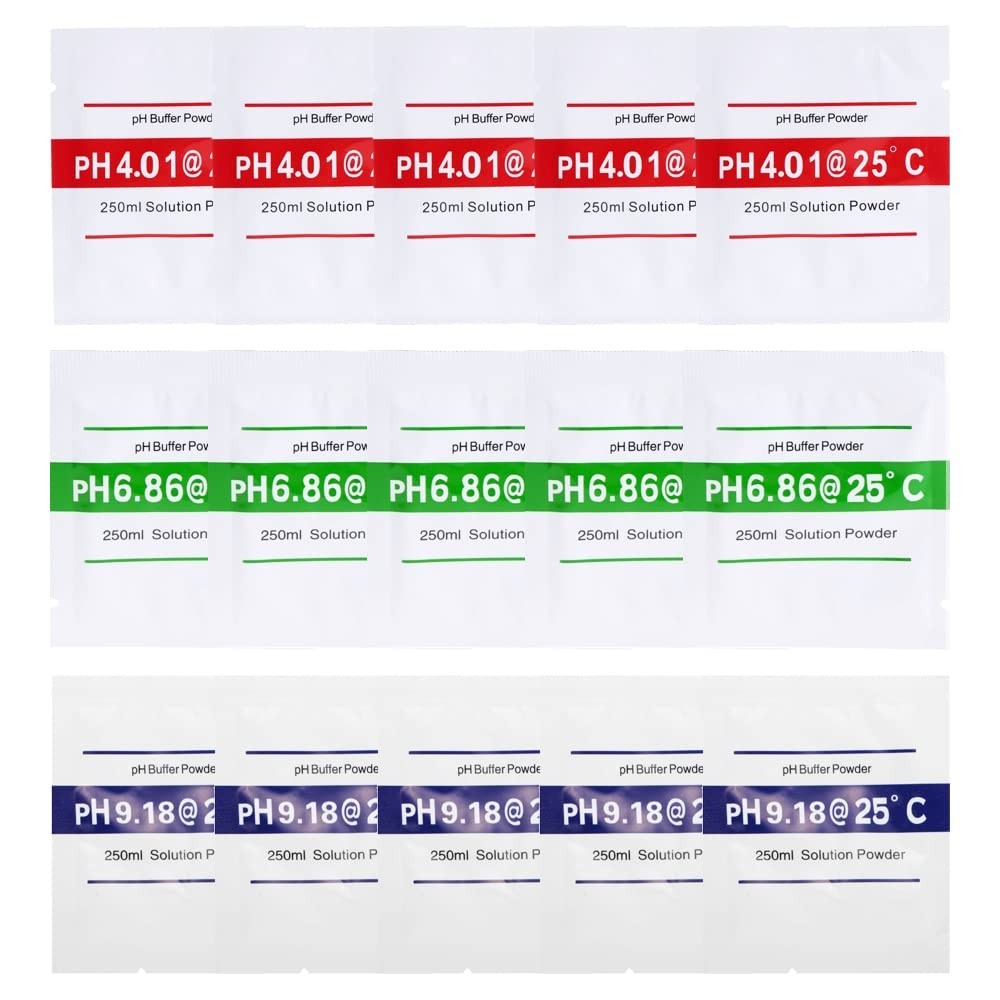 Nynelly 15 Pack pH Meter Buffer Solution Powder 6.86, 4.01, 9.18 for...