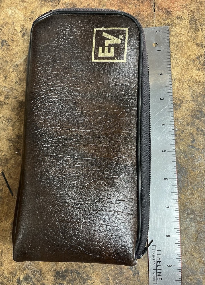 Vntg EV Electro Voice Bag Case Brown Microphone Replacement Zippered Pouch HTF