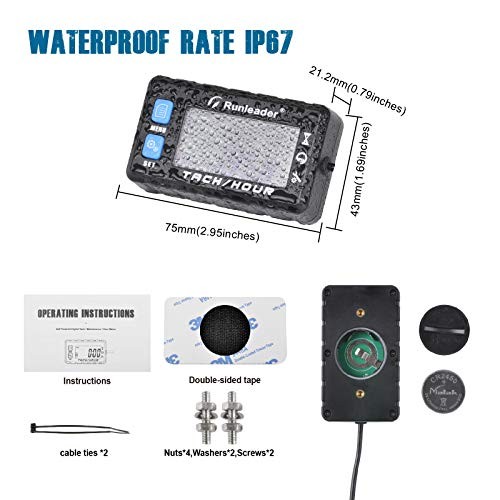 Digital Self-Powered Hours Tachometer,Maintenance Reminder,Backlights