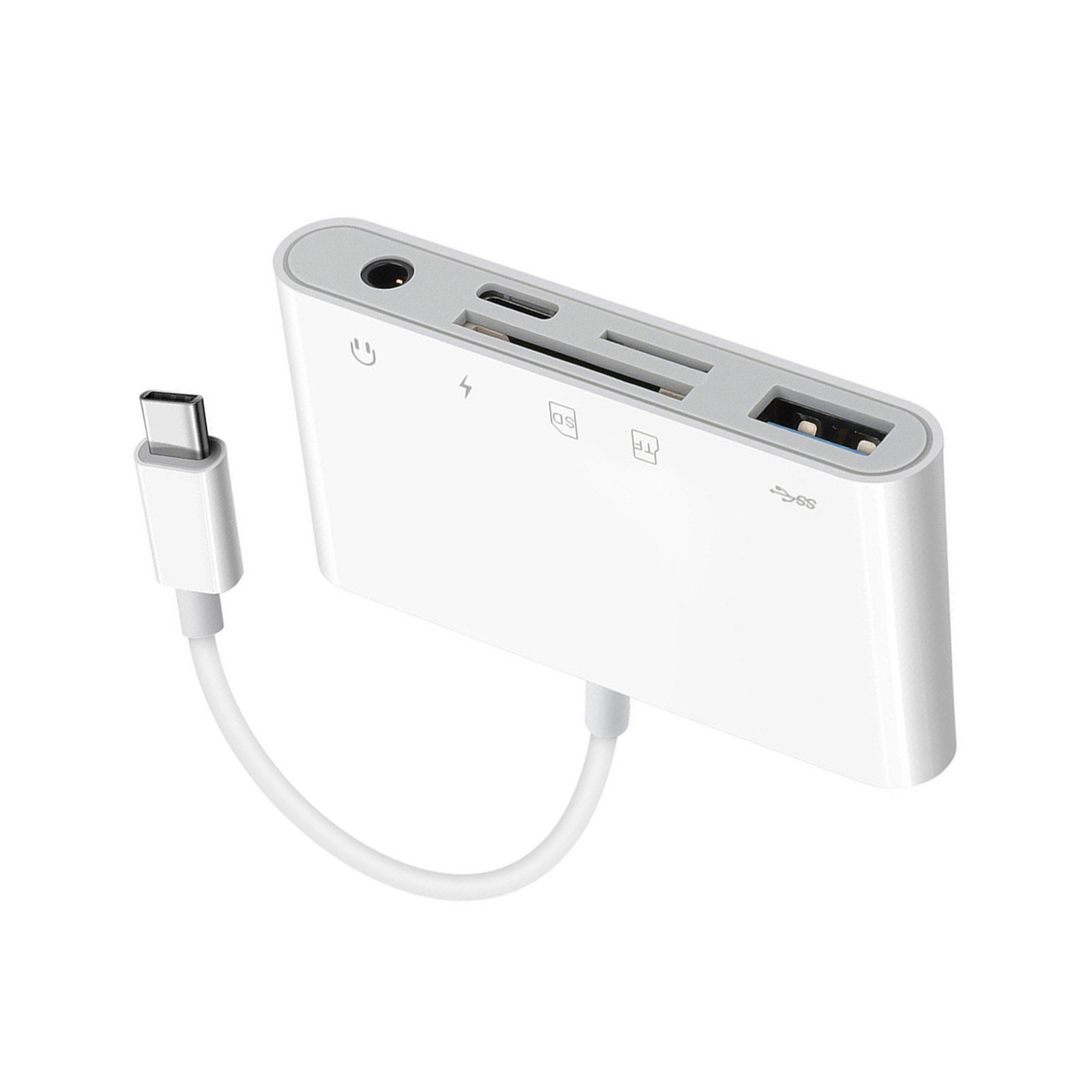 5-IN-1 USB-C/Type C Memory Card Reader Hub Adapter for Micro SD SDXC CF SDHC