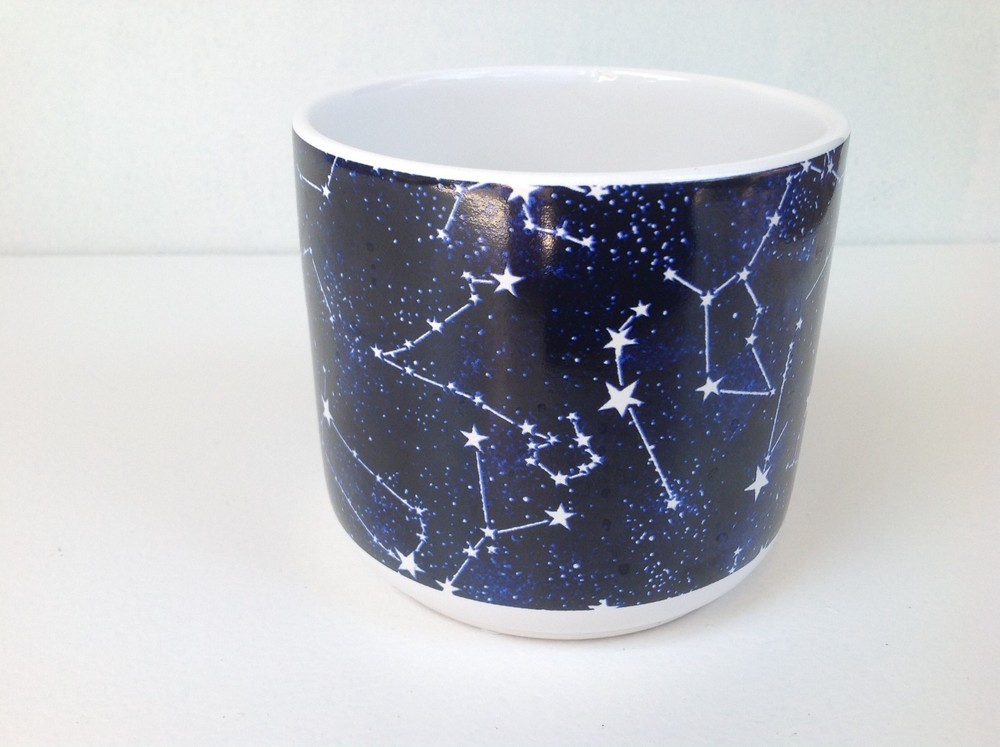 Constellation midnight blue & white ceramic planter, bowl, organization, etc