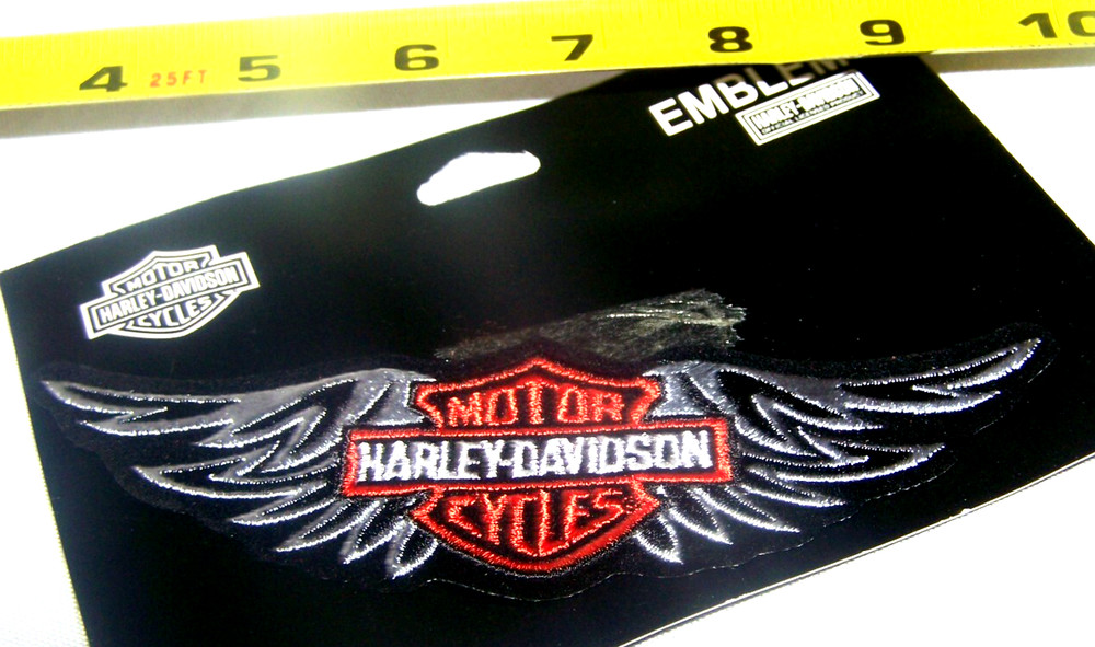 Harley Davidson Bar & Shield Wing Orange White Black Vest Jacket Patch