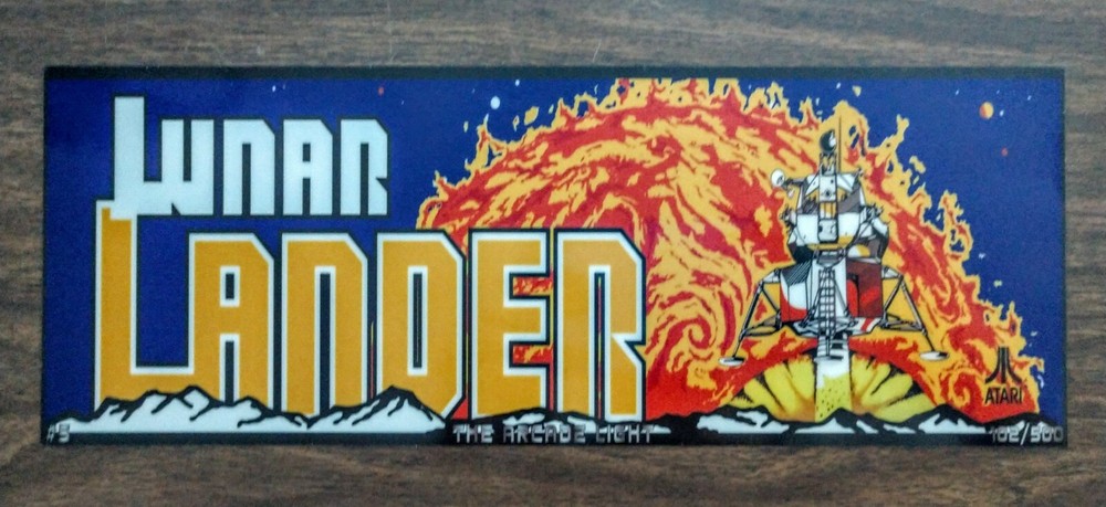 LUNAR LANDER Backlit 4" x 11" Marquee w/ The Arcade Light Display