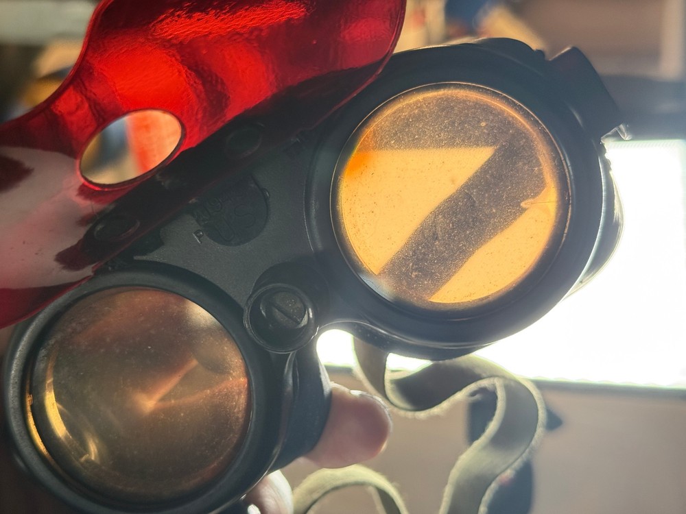 WW2 Variable Density Goggles w/ Tin glasses red visor 74-G-79-40 goggle mask