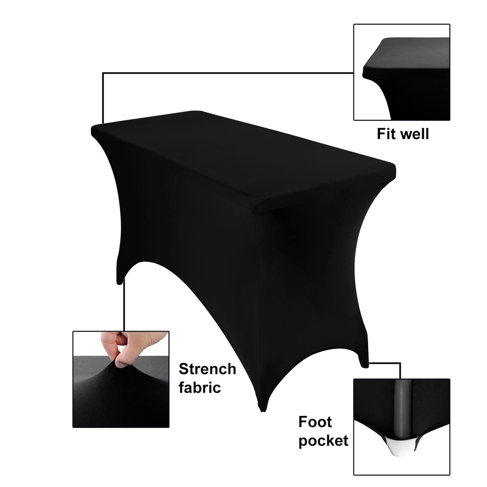 2Pack Spandex Waterproof Table Covers 4ft，Spandex 4ft Waterproof Table Cover ...