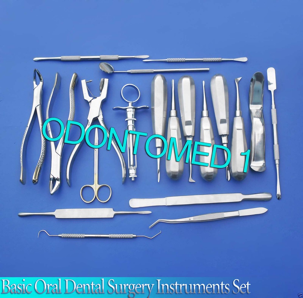 19 PCS BASIC ORAL DENTAL SURGERY SURGICAL INSTRUMENTS SET KIT DN-571