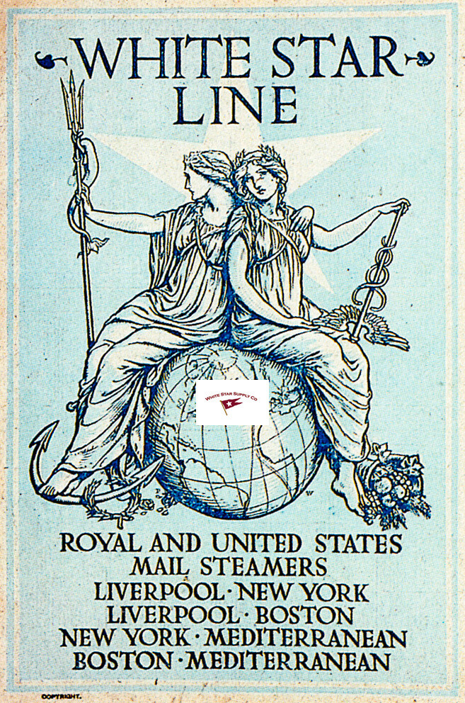 WHITE STAR LINE UNIQUE LOGO ADVERTISEMENT REPRINT