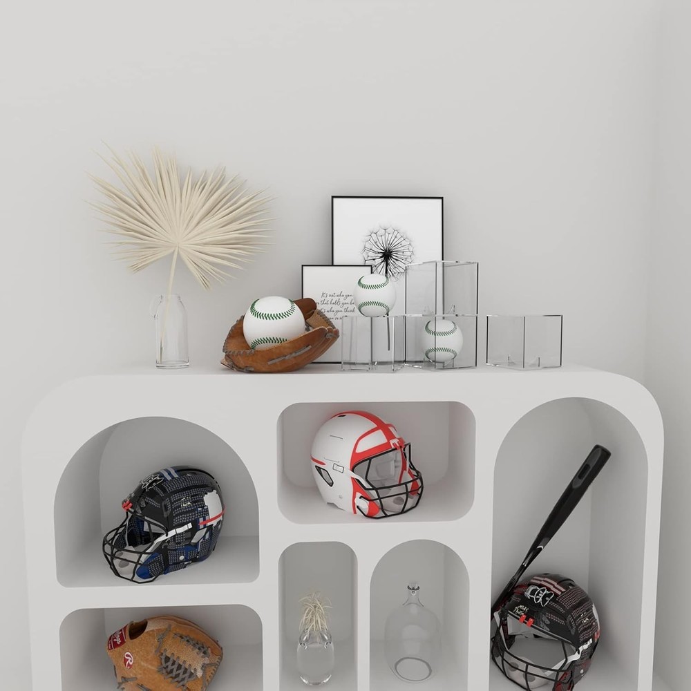 Baseball Display Case 4 Pack, UV Protected Acrylic Square 4 PACK, Clear