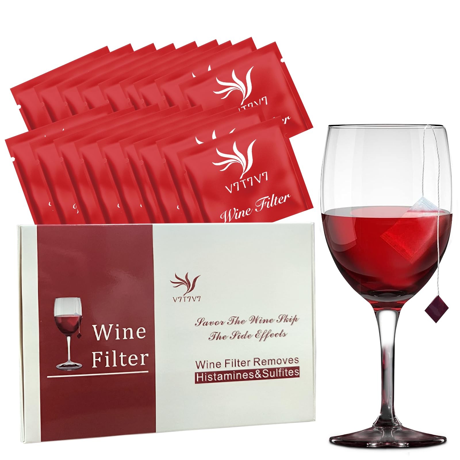 18 Pack Wine Filters, Purifier To Remove Sulfite And Histamine, 18 Packs