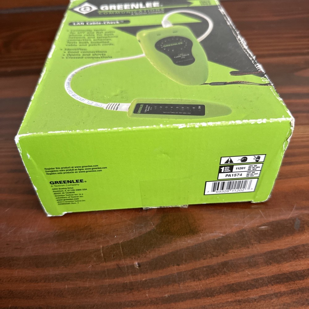 Greenlee #1574 LAN Cable Check for Testing UTP & Phone Patch Cables Kit