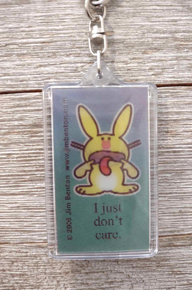 HAPPY BUNNY Double Sided Lenticular (Motion Illusion) Keychain Key ring