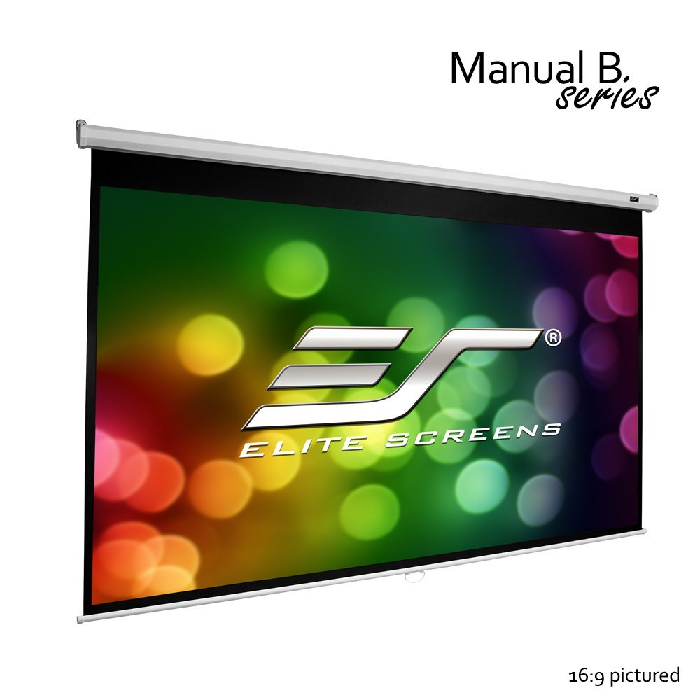 Elite Screens Manual B, 100-INCH 16:9, Manual Pull Down Projector Screen 4K /...
