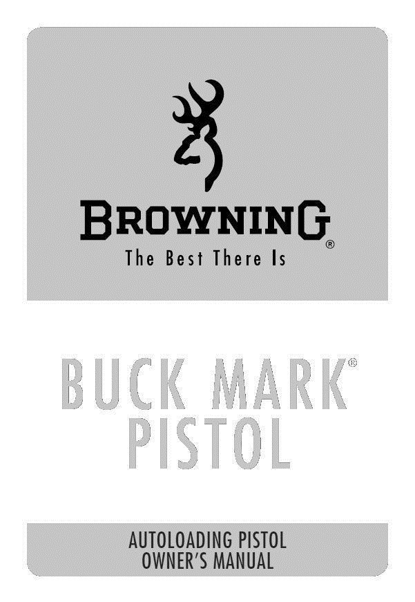 Browning BFA Buckmark Pistol Printed Owners Manual B08