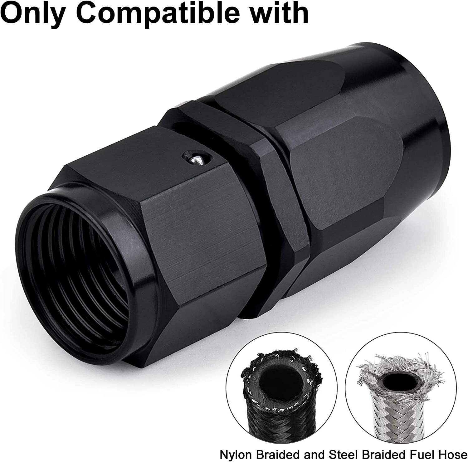 4pcs 4AN/6AN/8AN/10AN/12AN Straight Swivel Hose End Fitting Adaptor For CPE Hose