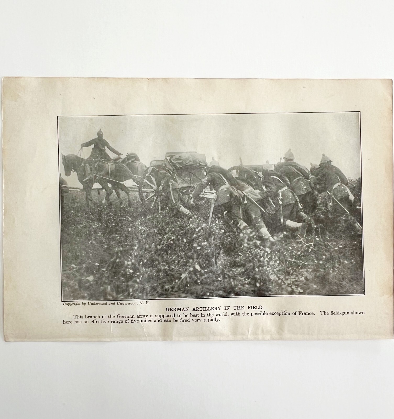 1914 German Artillery In The Field WW1 Photo Print Antique Military War