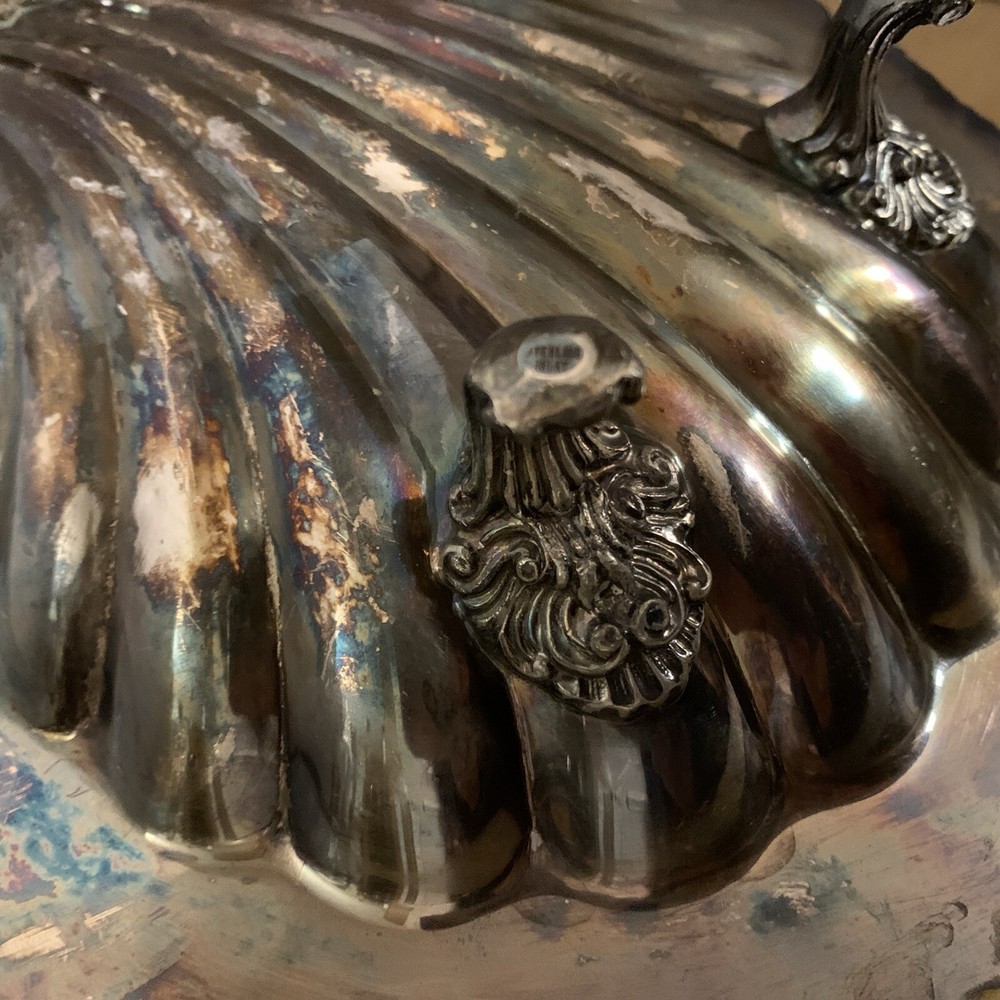 King George Silver Plated Scalloped Footed Dish