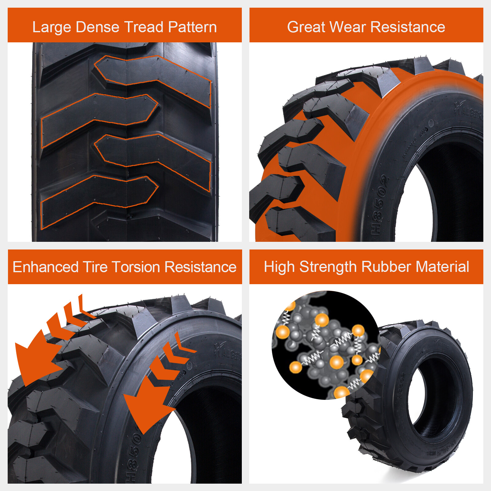 12-16.5 Skid Steer Tires 12PR 12x16.5 SKS Industrial Long Wear Heavy Duty Tyre