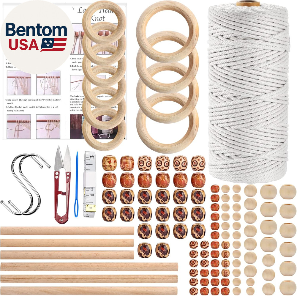 121Pcs Macrame Kit, Macrame Supplies 3Mm X 109Yards Macrame Cord for Macrame Kit