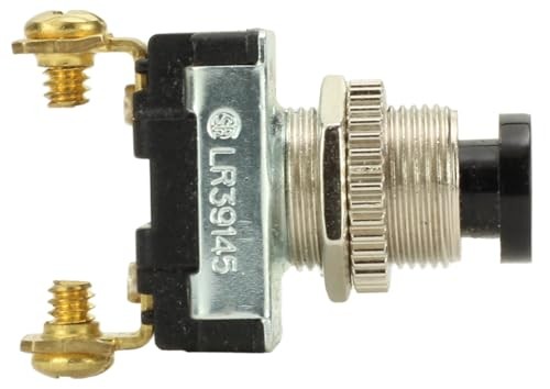 Fastronix 6A AC/DC Momentary Push Button Switch with Screw Terminals Black