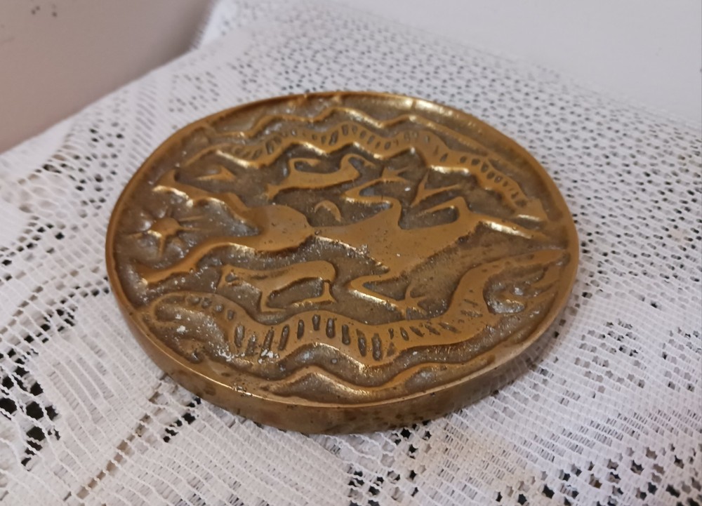 Antique Rare 15 oz. Solid Brass Middle Eastern Paperweight