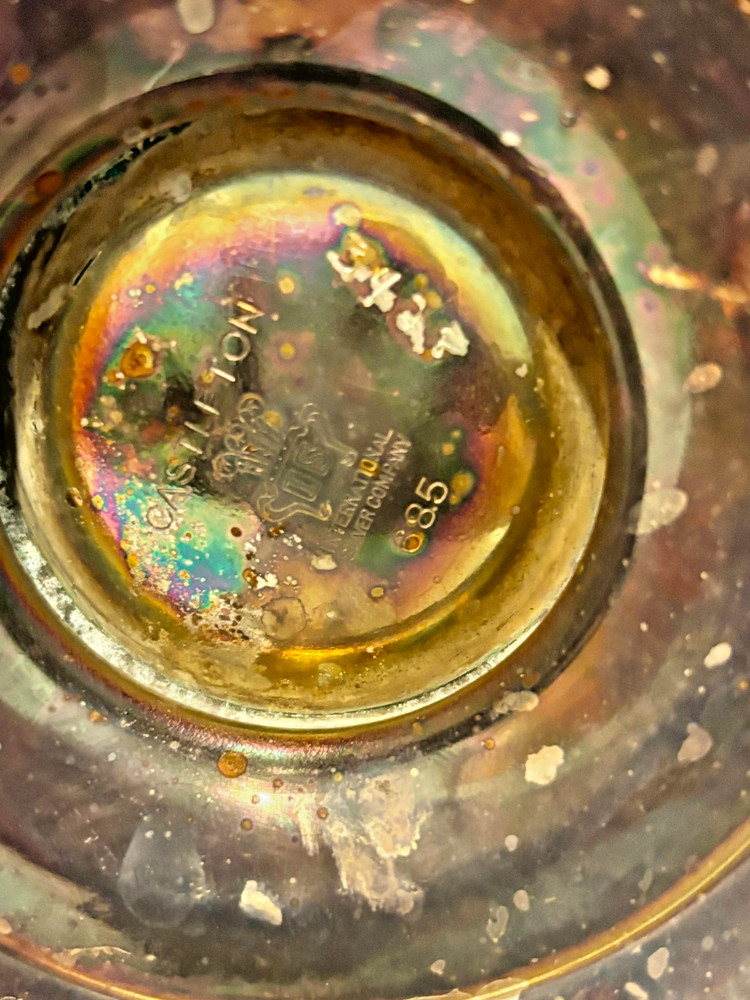 Castleton International Silver Pitcher #685 Braided Pattern or Vase with Patina