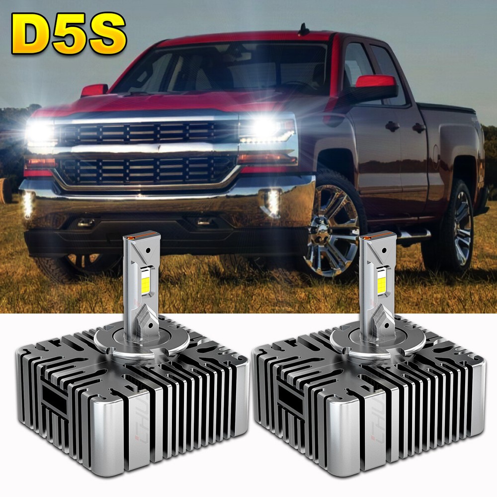 D5S LED Headlight Bulbs High-Low for Chevy Silverado 1500 2016-2018 Replace HID