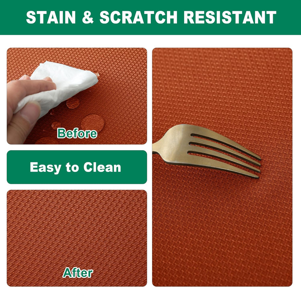 Biscaynebay Fall Tablecloth Textured Fabric 70X120 Inch Rectangular, Rust Thanks