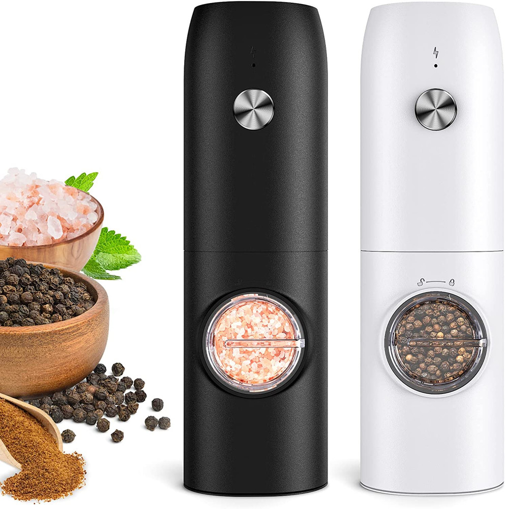 Electric Salt and Pepper Grinder Set-Rechargeable Automatic Pepper Mill Grinder
