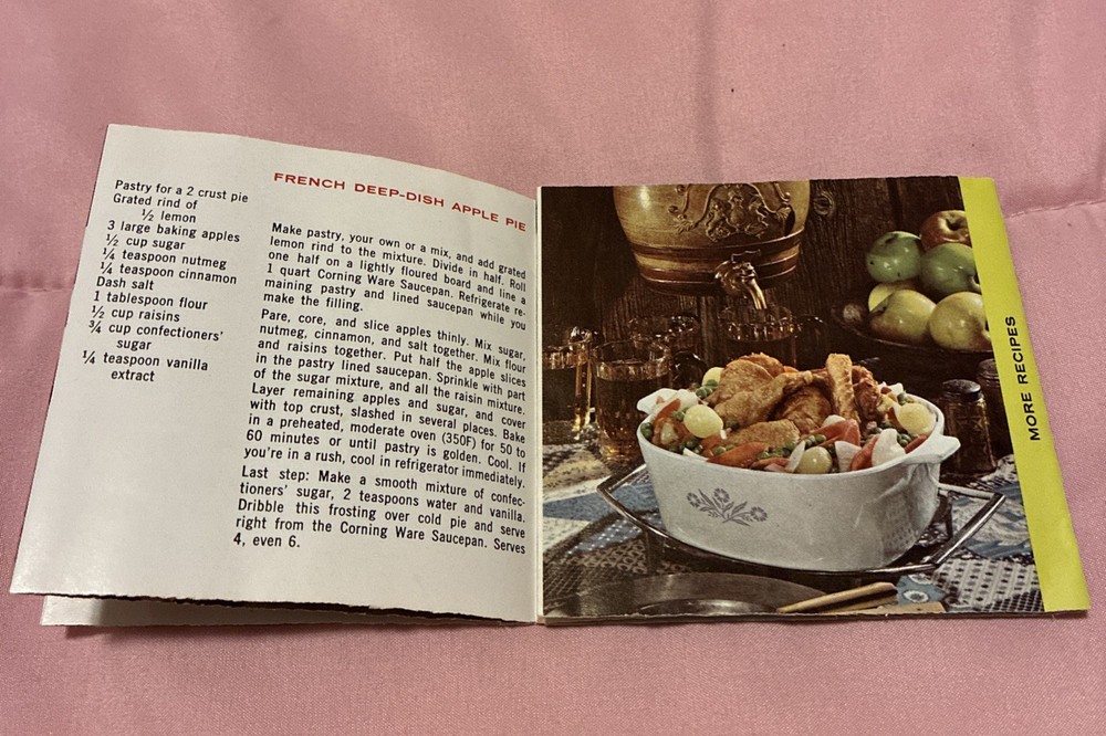 CORNING WARE ADVERTISING REFERENCE INFORMATION FOLD OUT BOOKLET PAMPHLET RETRO