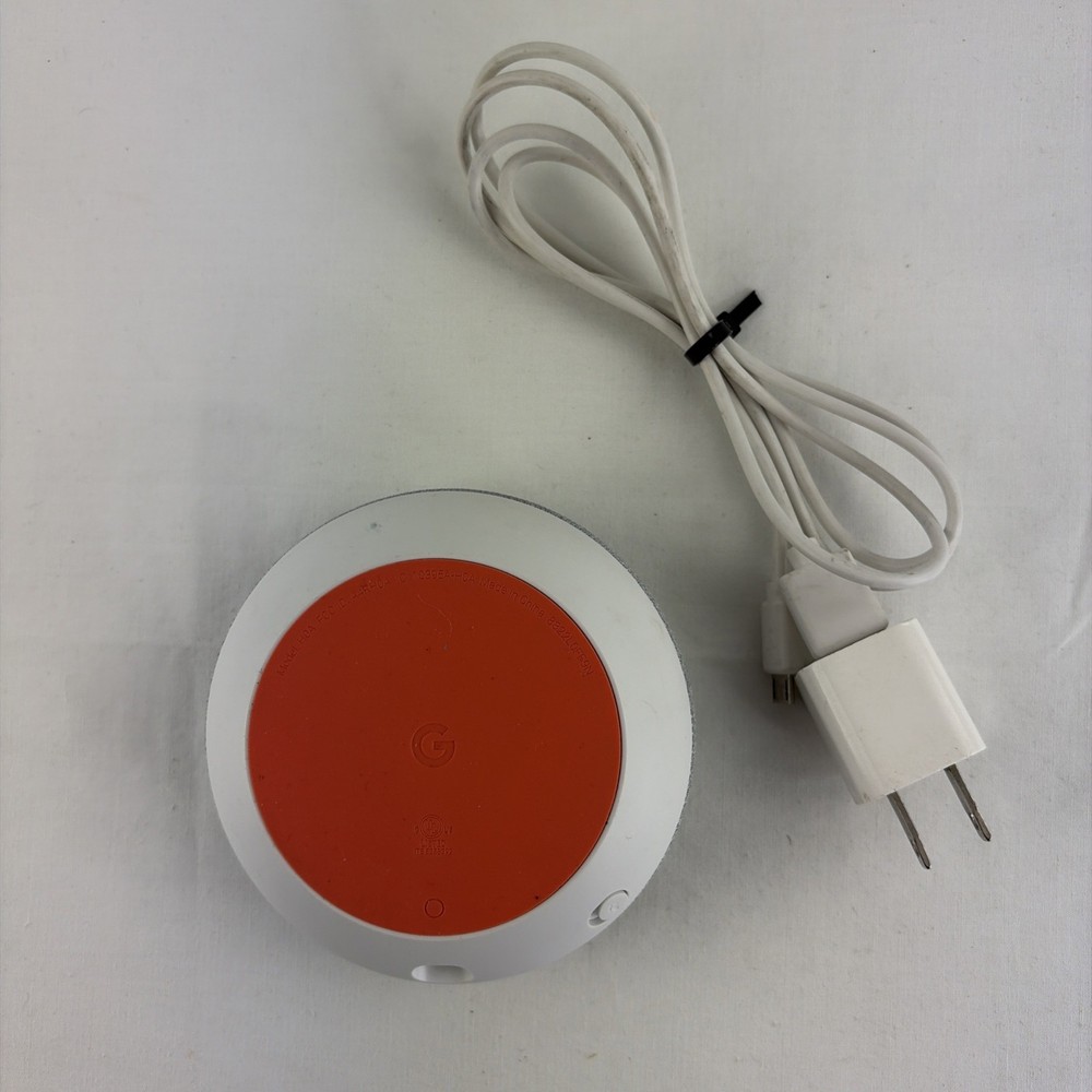 Working Google HOA Home Mini Smart Speaker Gray Google Assistant +Power Cord