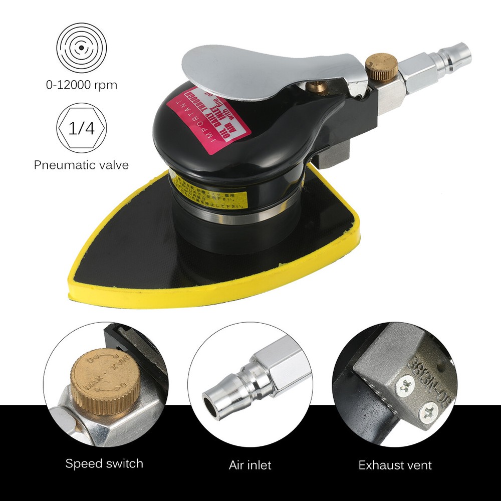 Pneumatic Random Orbit Sander Air Sander Polisher Small Triangular Palm 90x130mm